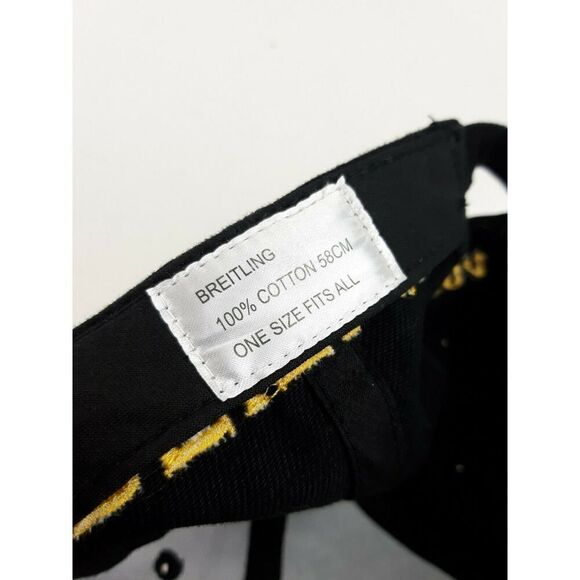 Breitling Adjustable Black Baseball Hat Cap Black & Yellow‎ - Picture 4 of 4